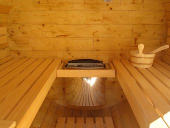 Ein Blick in die Sauna